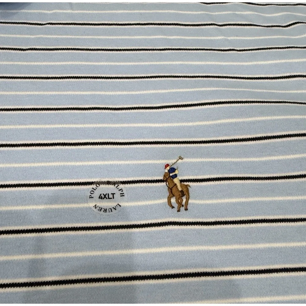 Polo Ralph Lauren Men's Blue Classic 100 Cotton Striped Polo Size 4XLT NWT